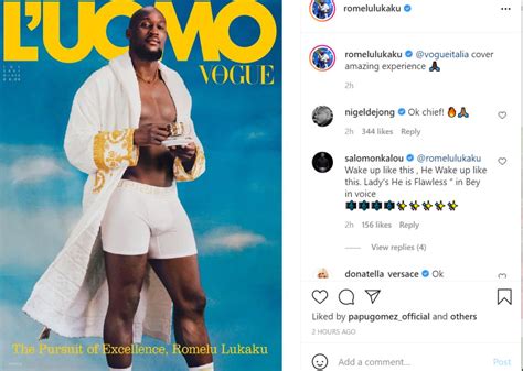 lukaku versace|Lukaku is Vogue Italia cover star .